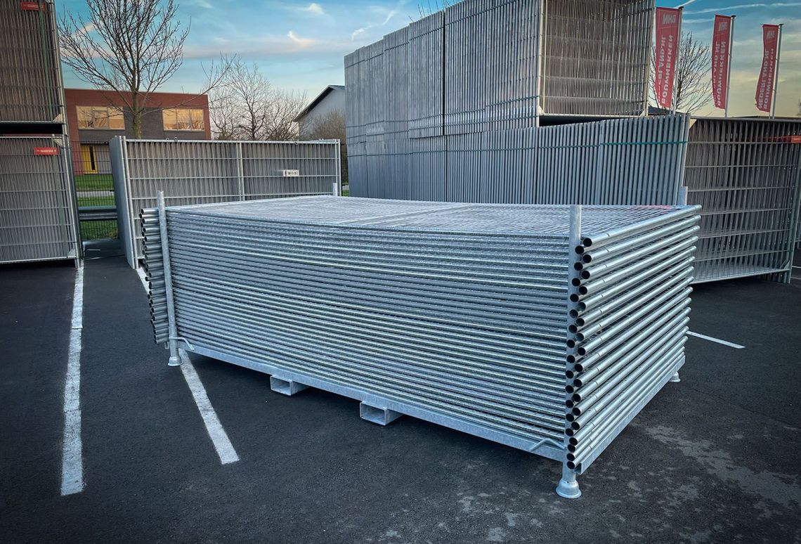 laadplatform bouwhekken | horizontaal | versterkt | gevuld met bouwhekken zijkant