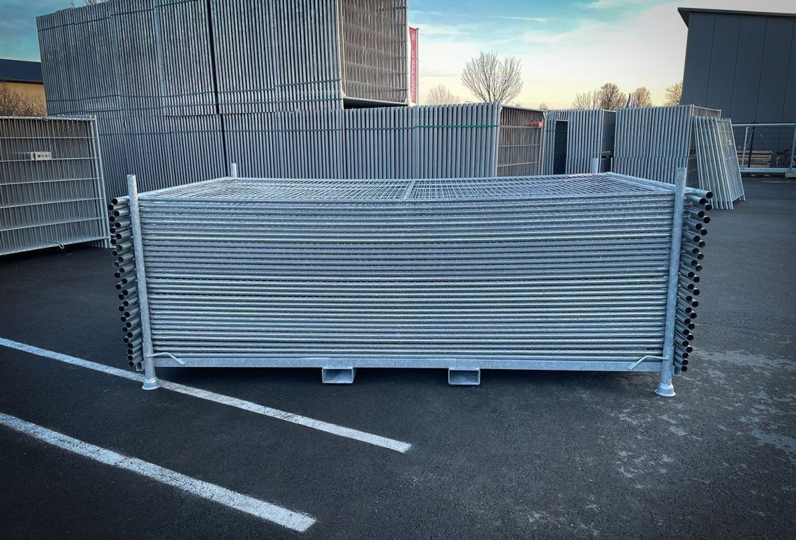 laadplatform bouwhekken | horizontaal | versterkt | gevuld met bouwhekken