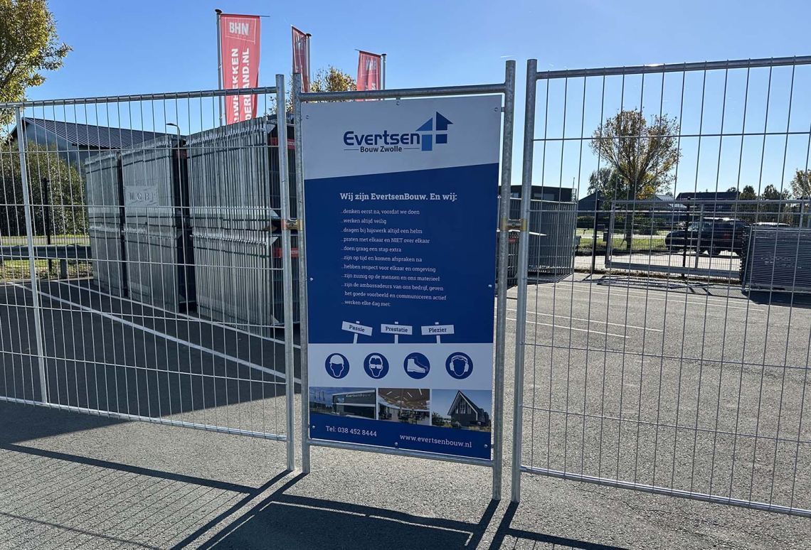 Reclame paneel voor bouwhekken