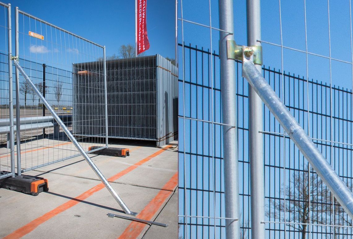 Schoor zwaar met grondpin | Geschikt voor bouwhekken